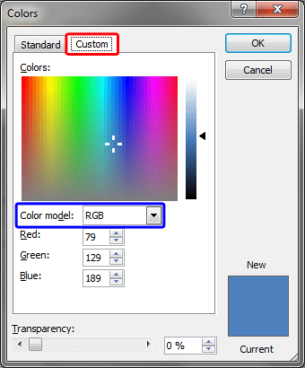 Colors dialog box
