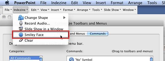 Select the menu command to be removed from the Menu within the editable Menu Bar