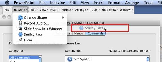 Drag the command off the Menu