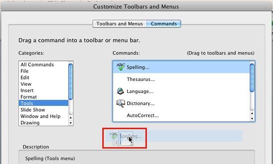 Command being added to the custom Toolbar