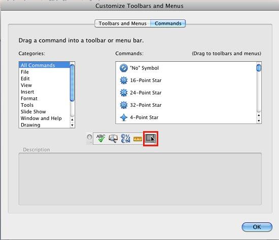 Select the command to be removed from the Toolbar