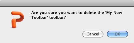 Are you sure you want to delete the selected Toolbar?