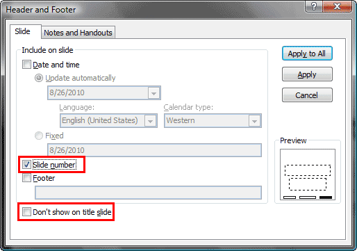 Header and Footer dialog box Header and Footer dialog box