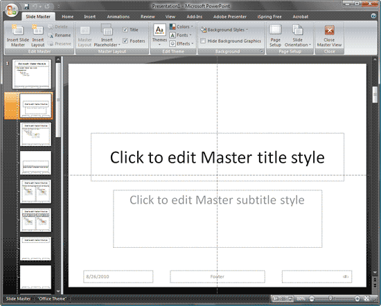 Slide Master view Slide Master view