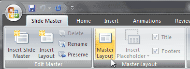 Master Layout button Master Layout button