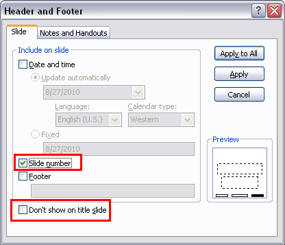 Header and Footer dialog box Header and Footer dialog box