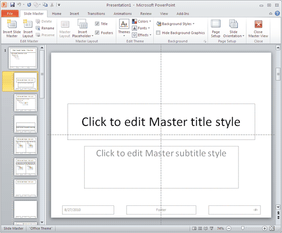 Slide Master view Slide Master view