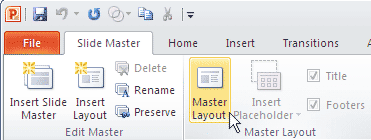 Master Layout button Master Layout button