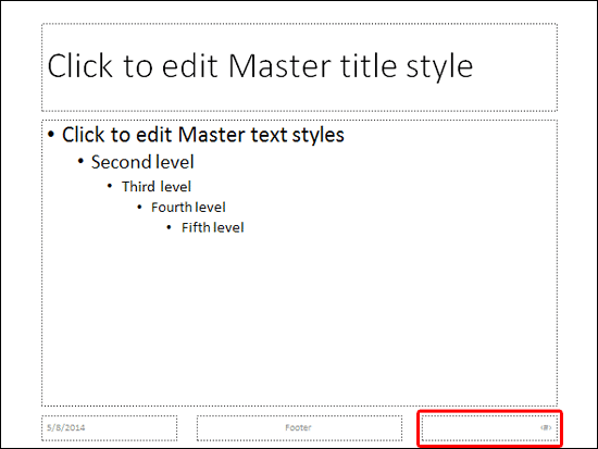 The Slide Number placeholder