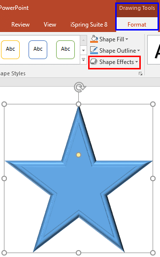 Drawing Tools Format tab of the Ribbon