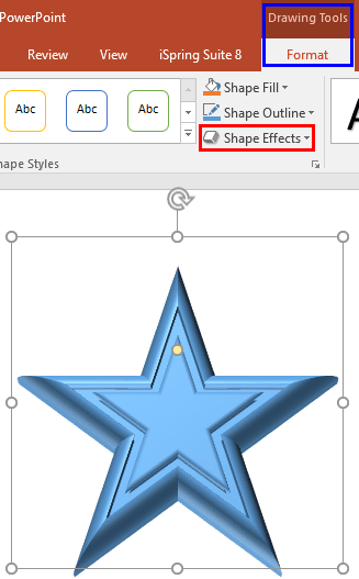 Drawing Tools Format tab of the Ribbon