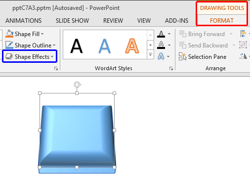 Drawing Tools Format tab of the Ribbon Drawing Tools Format tab of the Ribbon