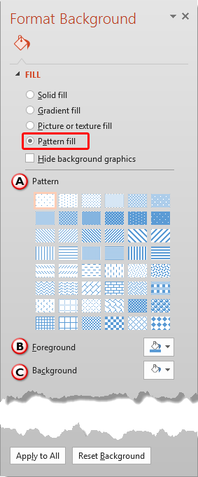 Pattern Fill radio button