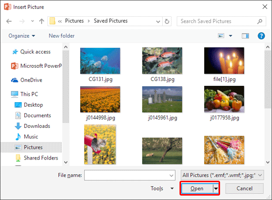 Insert Picture dialog box