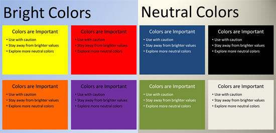 Choose your background colors carefully Choose your background colors carefully