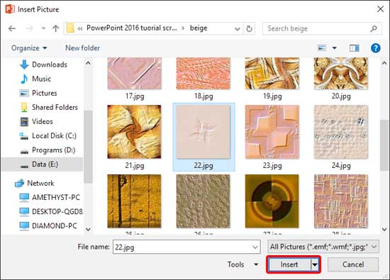 Insert Picture dialog box