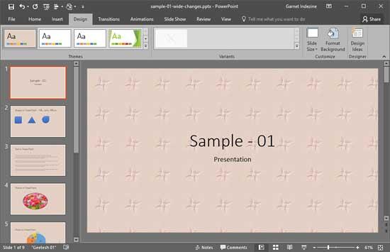 Presentation with a texture fill background