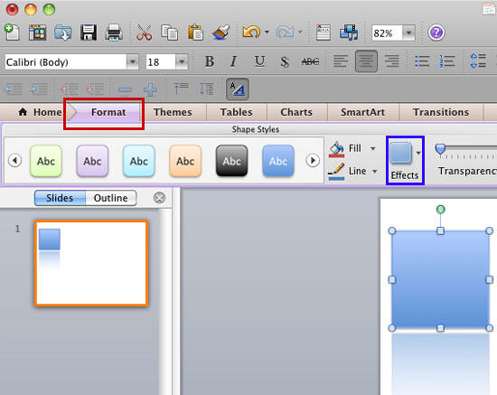 Format tab of the Ribbon Format tab of the Ribbon