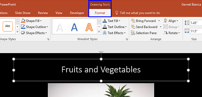 Drawing Tools Format contextual tab Drawing Tools Format contextual tab