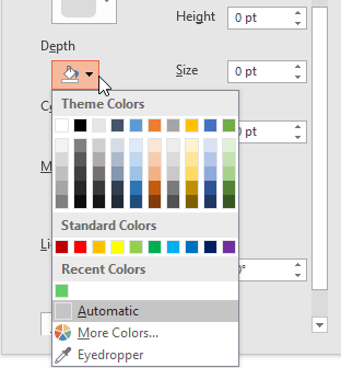 Depth and color options for Depth Depth and color options for Depth