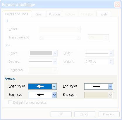 Format AutoShape dialog box