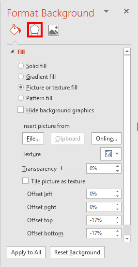 Format Background Task Pane Format Background Task Pane