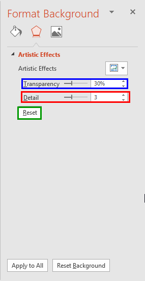 Artistic Effects fine tune options Artistic Effects fine tune options