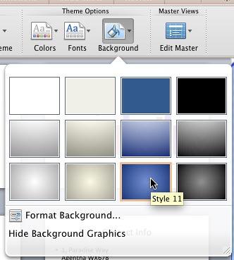 Style 11 chosen for the slide background Style 11 chosen for the slide background