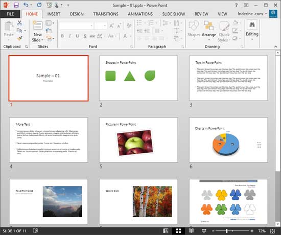 Presentation in Slide Sorter view Presentation in Slide Sorter view