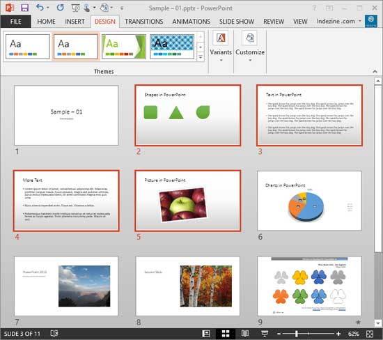 Selected slides with changed background style Selected slides with changed background style