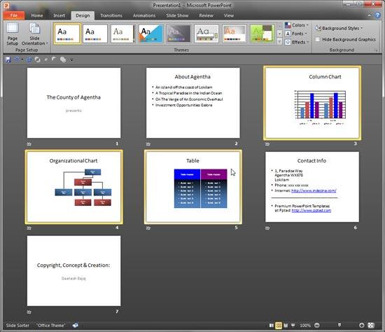 Slides selected in Slide Sorter view Slides selected in Slide Sorter view