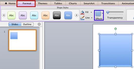 Format tab of the Ribbon