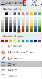 Shape Fill drop-down gallery Shape Fill drop-down gallery
