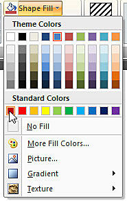 Shape Fill drop-down gallery Shape Fill drop-down gallery