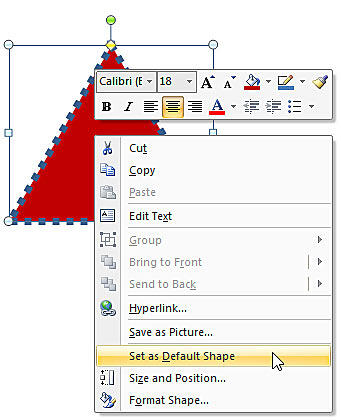 Set as Default Shape option Set as Default Shape option
