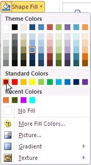 Shape Fill drop-down gallery Shape Fill drop-down gallery