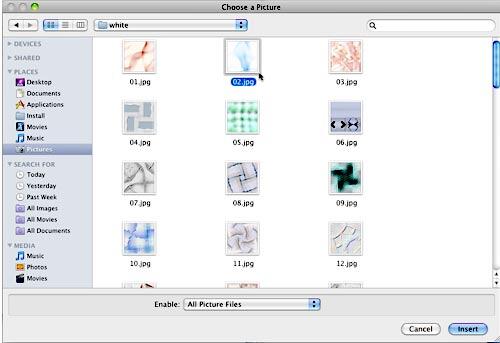 Choose a Picture dialog box Choose a Picture dialog box