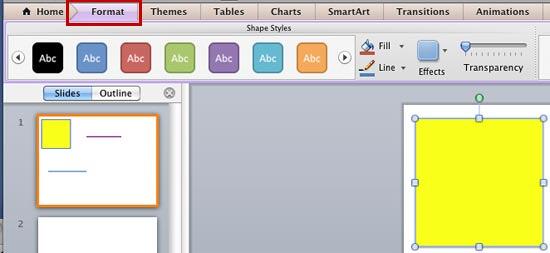 Format tab of the Ribbon Format tab of the Ribbon