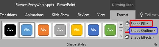 Shape Fill button Shape Fill button