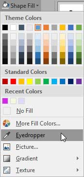 Eyedropper option selected Eyedropper option selected