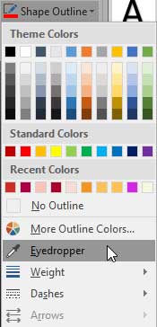 Shape Outline drop-down gallery Shape Outline drop-down gallery