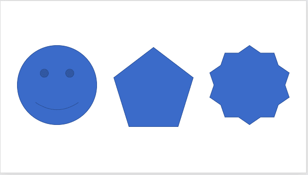 Shapes filled with default fill type