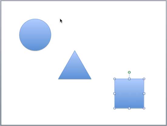 Shapes filled with default fill type