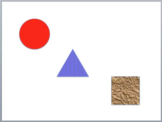 Various fill types applied to shapes