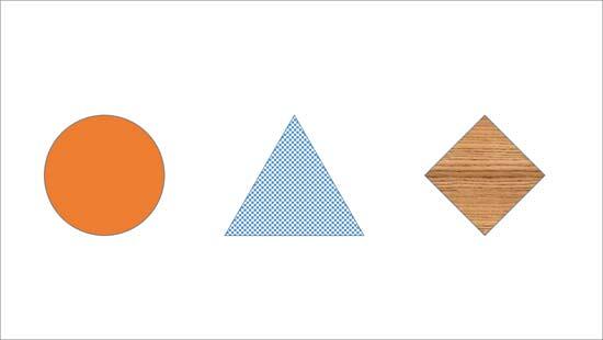 Various fill types applied to shapes