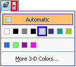 3-D Color drop-down gallery 3-D Color drop-down gallery
