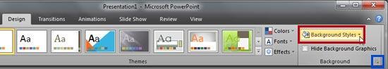 Background Styles button within Design tab