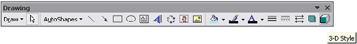 3-D Style icon in the Drawing toolbar 3-D Style icon in the Drawing toolbar