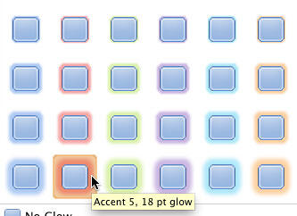 Glow effect selected