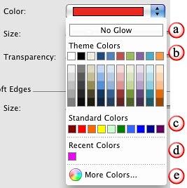 Glow color options
